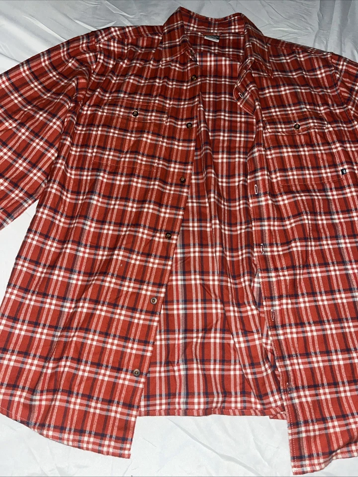 Nike 2.0 кнопка вверх платье рубашка мужская размер 2XL красный/белый  - Изображение 2 из 4