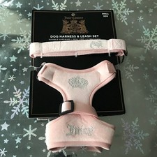 Juicy Couture Harness and Leash Set Mesh Liner Velour Pink Size : S