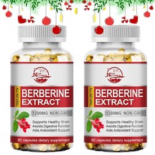 2 Packs Berberine 1200mg High Absorption For Blood Sugar Immune 2 Months Supply