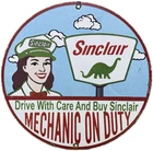VINTAGE SINCLAIR GASOLINE PORCELAIN SIGN DEALERSHIP GAS STATION DINO MOTOR OIL