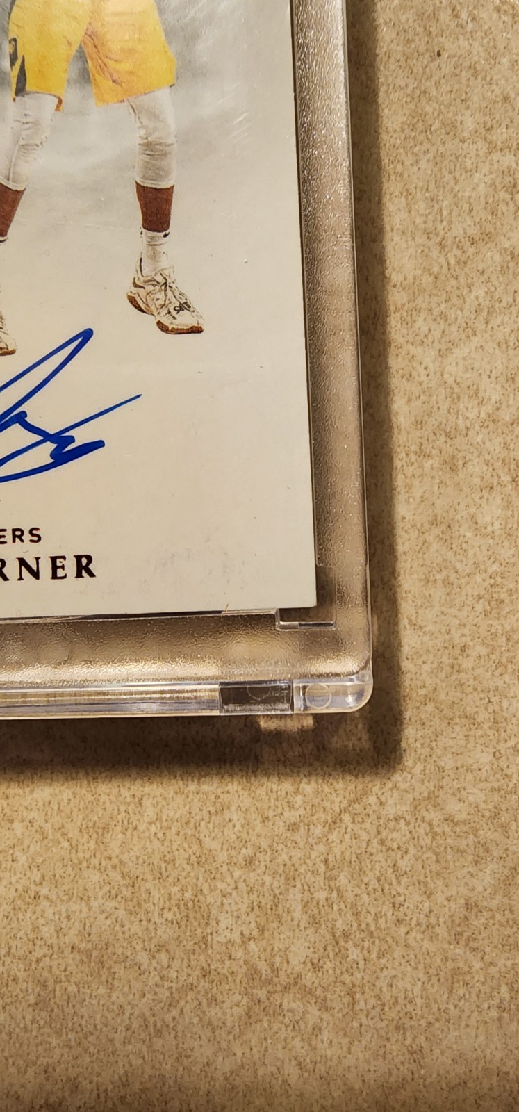 Myles Turner 2018-19 Panini Flawless Ruby Auto Patch Limited #1/15 Game Used view 4