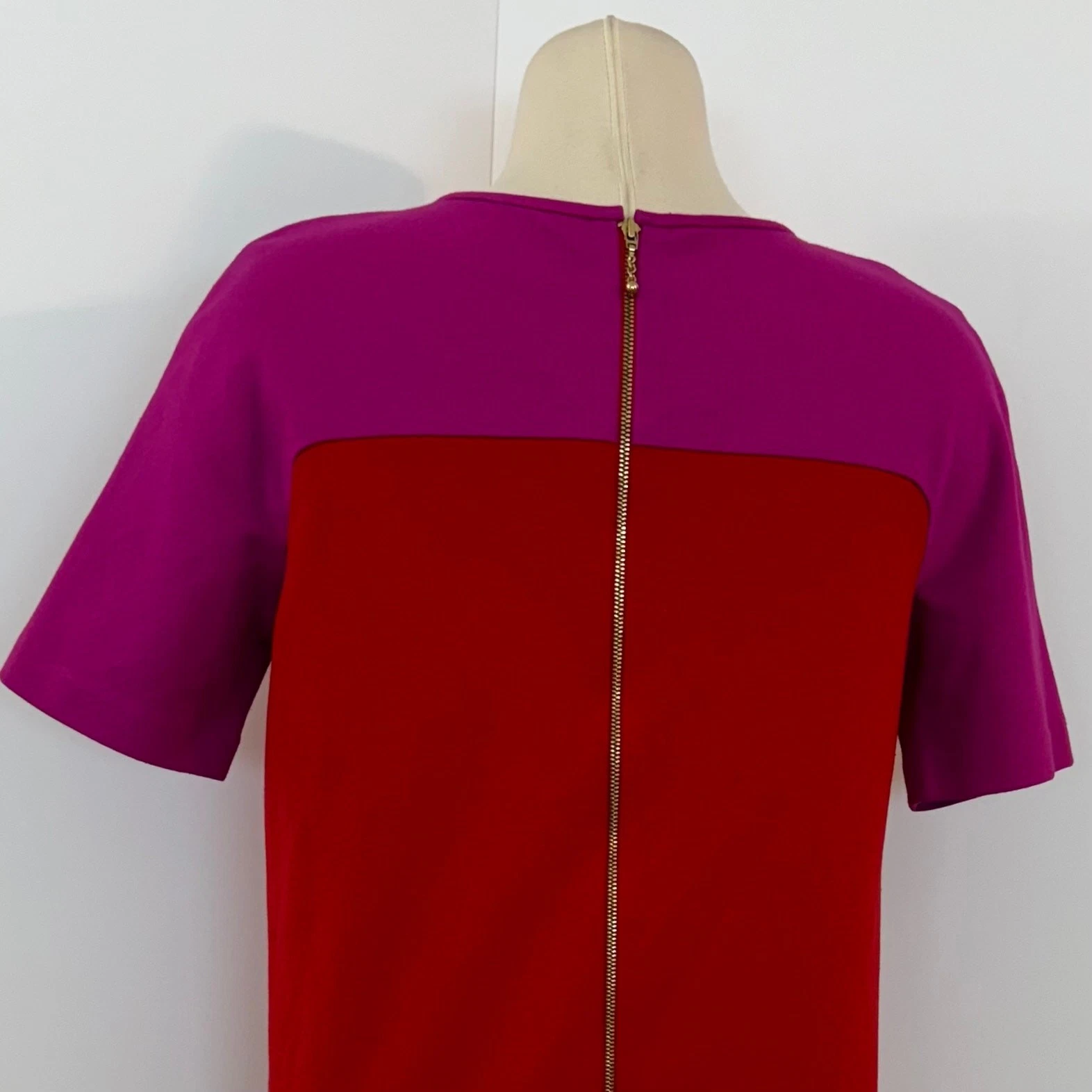 Abito Kate Spade Racquel rosa rosso colorblock ponte shift taglia 8