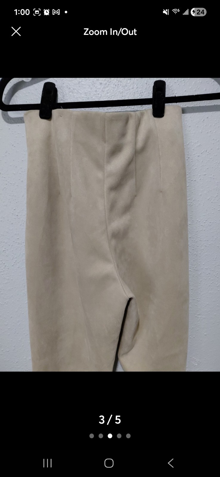 ZARA Women's Beige Solid Flat Front Plain Pattern… - image 3