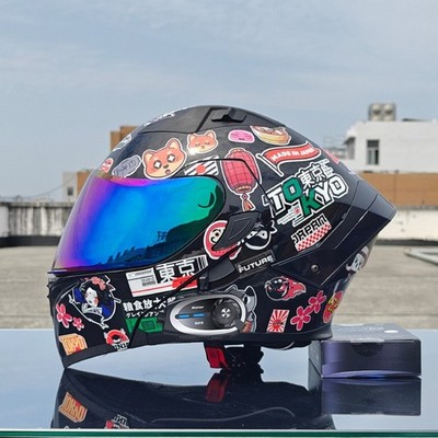 Bluetooth DOT Helmet with Built In Camera and Motorcycle Intercom Communication