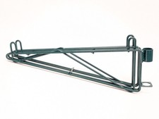 Quantum Food Service 18" Green Epoxy Cantilever Multiple Shelf Post Wall Mount