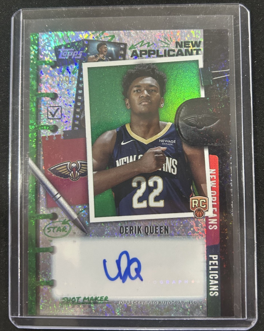 2025-26 Topps Flagship NBA Derik Queen RC New Applicants Auto Green Foil /99