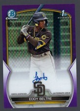 2023 Bowman Chrome Eddy Beltre 1st Purple Refractor Auto /250 CPA-EB Padres RC