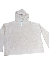 Abound Women’s Cozy Ribbed Knit Hoodie Sweater Beige Small NWOT