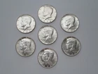 Lot of 7 - U.S. 1968-D Kennedy 40% Silver Half Dollar Coins = 1 Troy oz Silver+