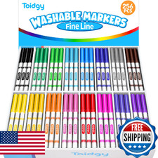 Toidgy 256 PCS Washable Markers for Kids, Colored Markers Bulk for School, Thin