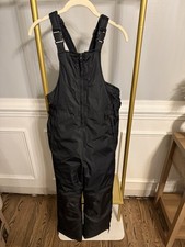 Cherokee Bib Snow Pants Youth 8/10 Black Reinforced Knees Adjustable Pockets NWT