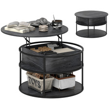 Coffee Table Lift Top Round Hidden Storage HOMCOM