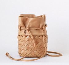 Bottega Veneta Brown Intrecciato Leather Small Bucket Shoulder Bag