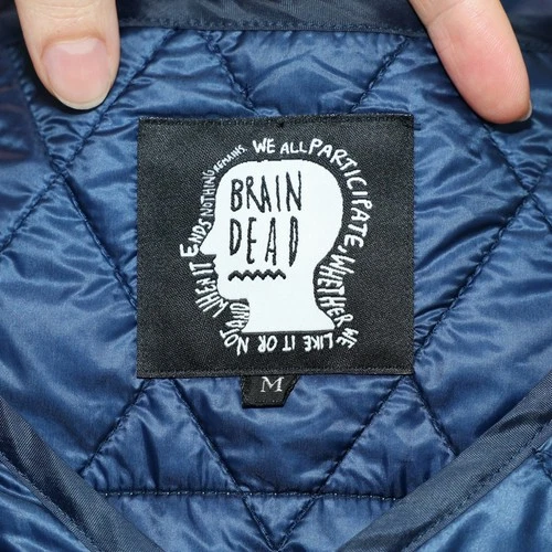 BRAIN DEAD - Blue Quilted Short Sleeve Snap Button Jacket - Men's Medium, NEW 🔥 image 7