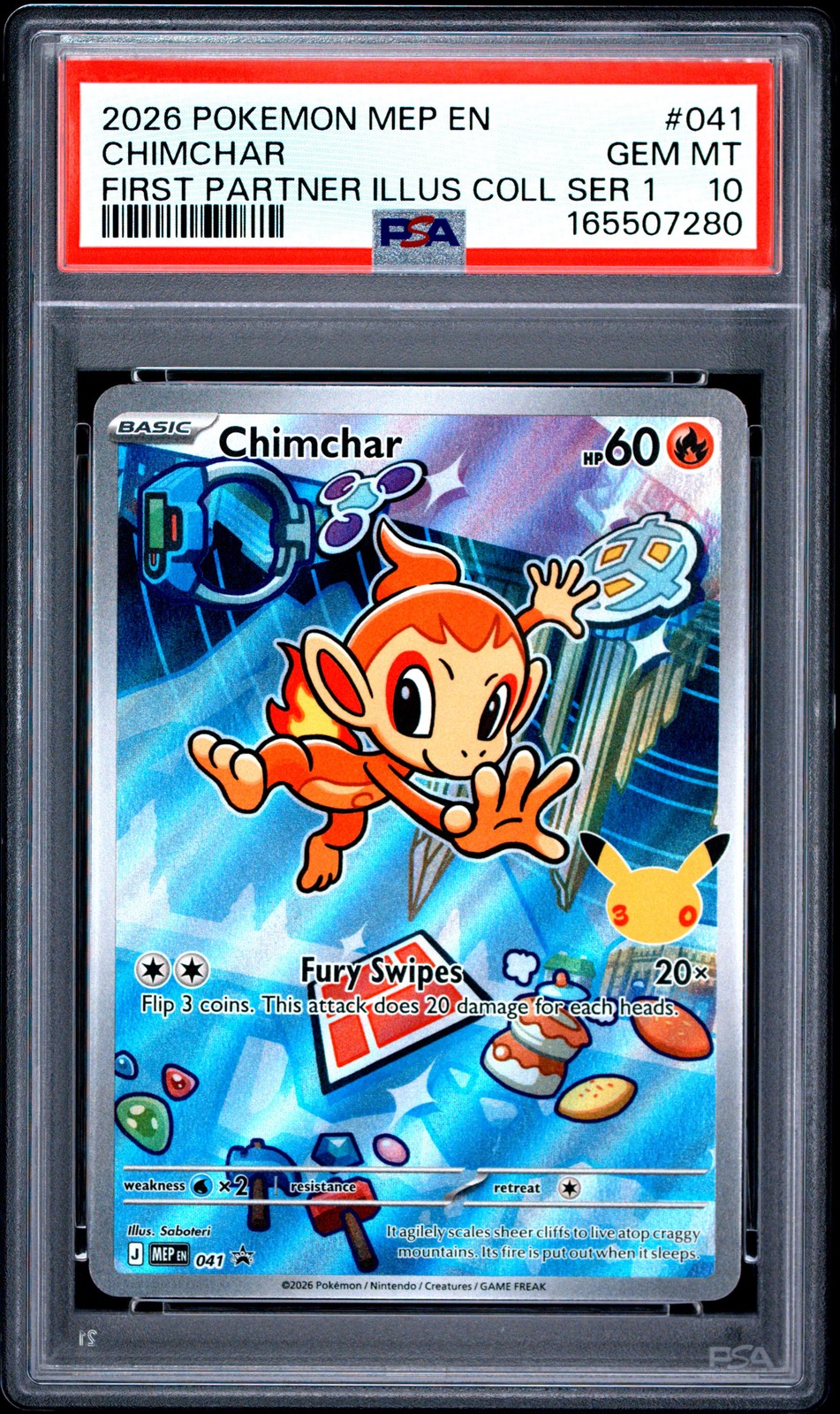 2026 POKEMON MEP EN-ME BLACK STAR PROMO #041 CHIMCHAR PSA 10