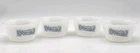 4 Currier & Ives Blue Milk Glass Scalloped Custard Cups Vintage Royal China