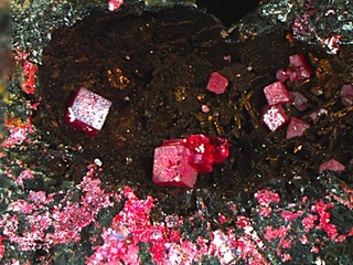 CUPRITE RARE MINERAL MICROMOUNT FROM ITALY