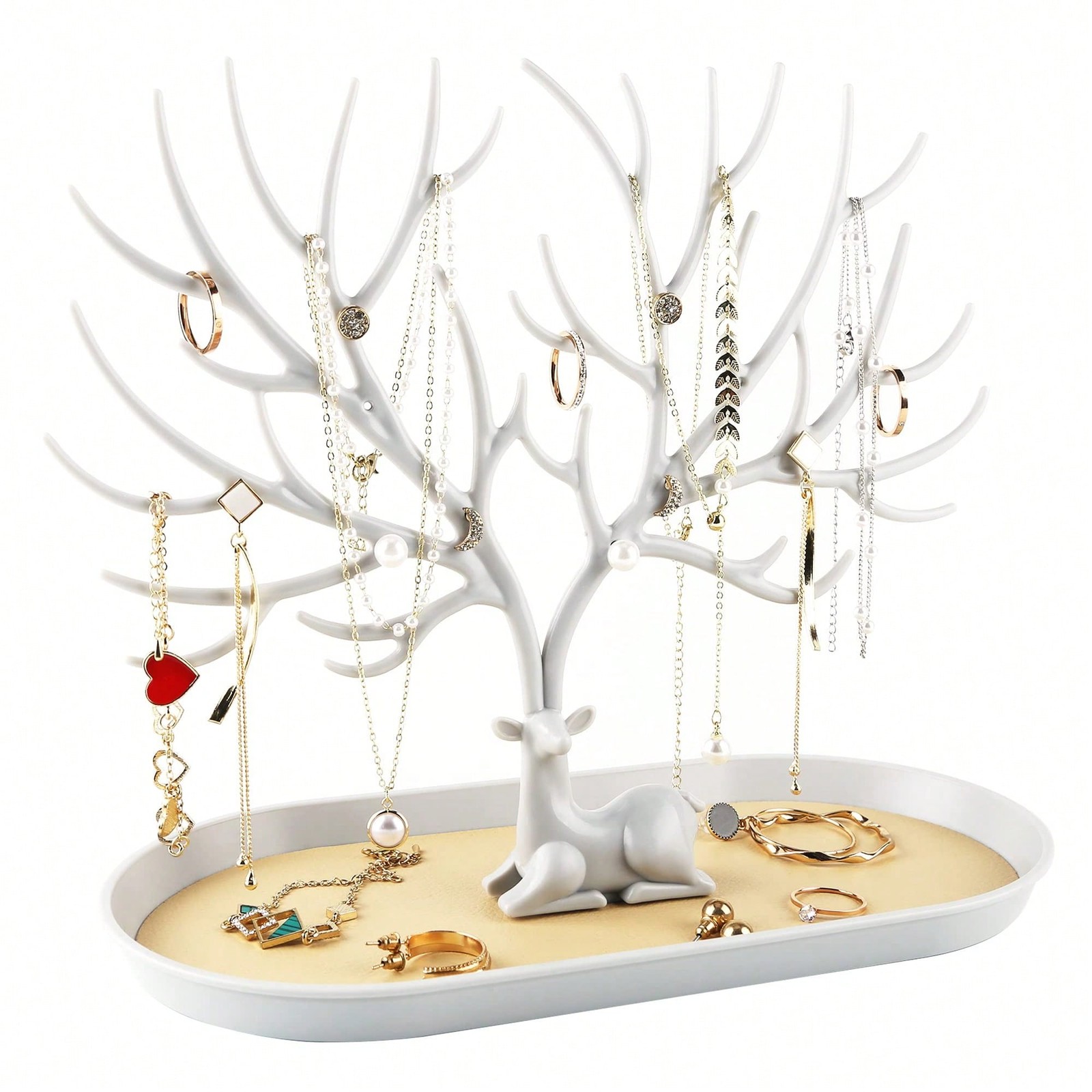 【RFG】Tree & Deer Jewelry Stand - 1pc - Necklace/Earring/Bracelet Organizer