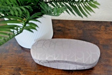 Calvin Klein Fabric Eyeglass Vault Case Gray Logo Pattern, Preowned, Good