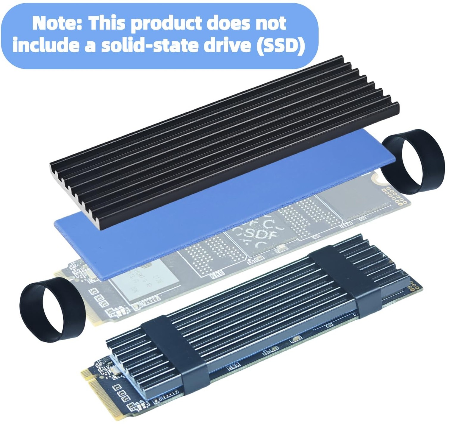 5 Pack SSD Heat Sink Cooler for 2280 SSD, nvme Heatsink with Thermal Silicone...