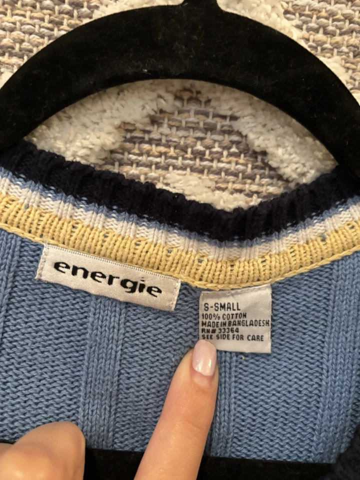 Suéter para mujer Y2K Energie talla pequeña preppy cuello en V Foto 3 de 3