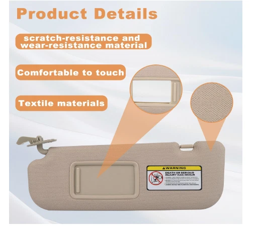 Par de Parasol Beige Compatible con Hyundai Elantra 2011 2012 2013 2014 2015 Re Foto 4 de 4