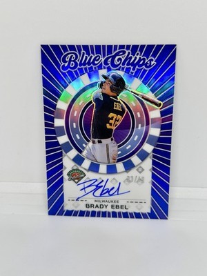 BRADY EBEL 2025 Panini Prospect Edition Blue Chips Blue Prizm Auto /49 Brewers