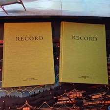 Lot of 2 Vintage Federal Supply Service RECORD Ledger Books GPO Green Blank