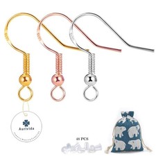 925 Sterling Earring Hooks Hypoallergenic 48PCS Silver Gold Rose Gold Jewelry...
