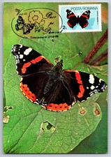 Romania 1986 Butterfly Maxi Card w/Pictorial Butterfly Cancel