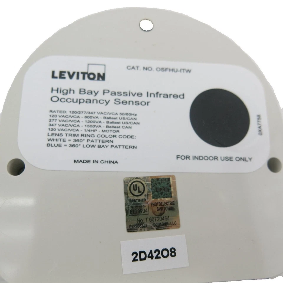 Leviton OSFHU-ITW High Bay Occupancy Sensor - PIR, 8-40' Motion Infrared - Image 3 of 4
