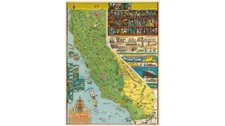 1945 Jo Mora Iconic Pictorial Map of California, Very Good Condition