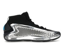 Adidas Anthony Edwards 1 'Chrome' Sneakers Argento Metallizzato JI0424 Uomo 12 NUOVE