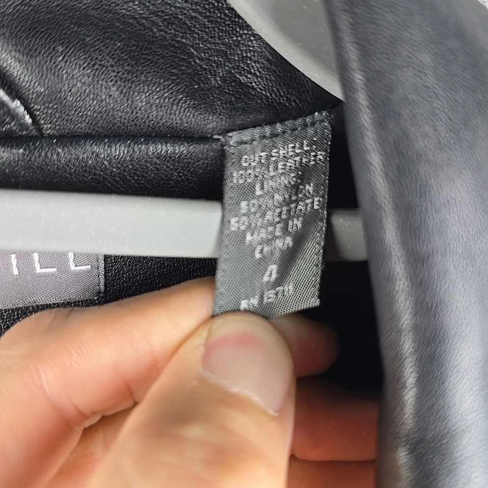 Chaqueta de cuero Kate Hill para mujer talla 4 negra un botón mantequilla suave puntada pesada Foto 4 de 4