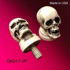 Skull 2pc Joint Protectors 5/16x18 Pool Cue Billiards Skeleton Made in USA JP-B