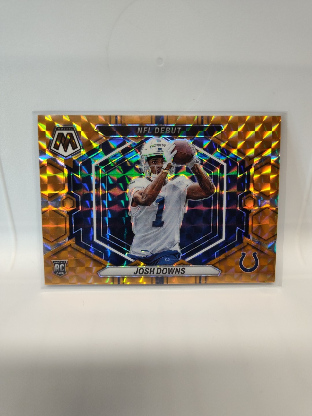 🏈#d /199 JOSH DOWNS 2023 MOSAIC NFL DEBUT ORANGE PRIZM ROOKIE RC Colts NFL