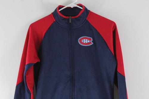 Montreal Canadiens Hockey Track Jacket Girl's Size 16 NHL Navy / Red NWT - Picture 2 of 10