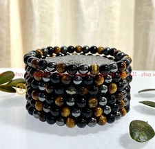 Wholesale 6 Pcs Natural Protection Crystal Bracelet 6mm 7.5"