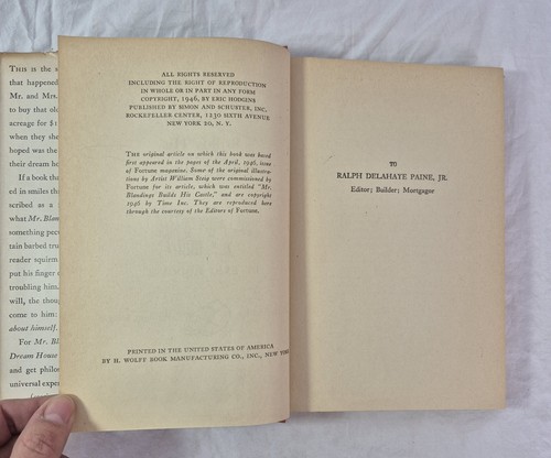 Mr Blandings Builds His Dream House By Eric Hodgins 1946 1st Edition HC DJ - Picture 6 of 15