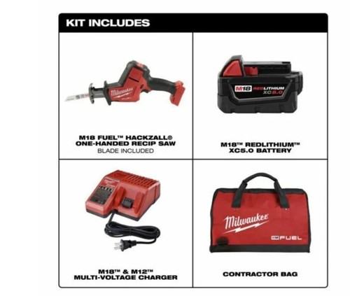 Milwaukee 2719-21 M18 Fuel Hackzall Reciprocating Saw Kit With Extra Battery New - Picture 2 of 9