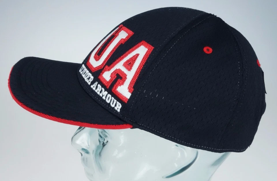 Мужские под Armour крышка шляпа темно-синий и красный сетки бейсбольная кепка - Изображение 4 из 4