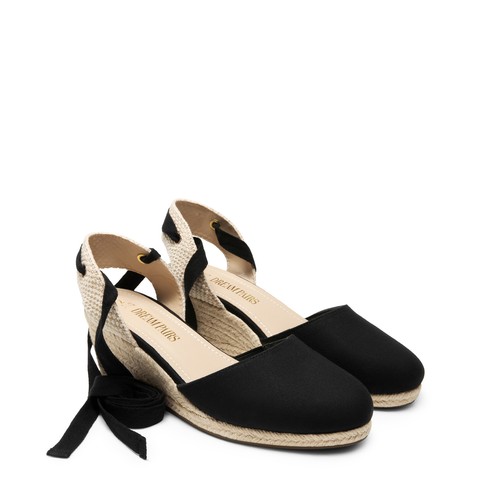 Women Espadrilles Sole Wedge Sandals Close Toe Lace Up Vacation Dress Sandals - Picture 6 of 32