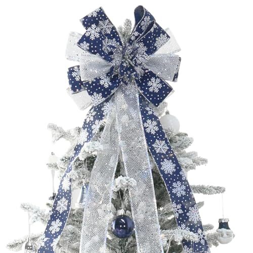 Christmas Tree Topper, Bow Large Christmas Bow Tree Topper, for Deep