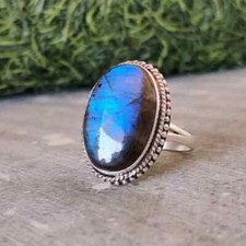 Labradorite Gemstone 925 Sterling Silver Handmade Lovely Gift Ring All Size C280