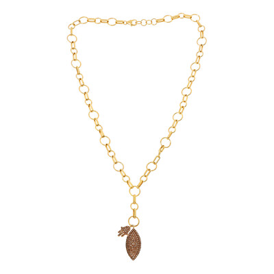 Rarities 1.00 Carat Champagne Diamond Evil Eye & Hamsa Hand Charm Necklace