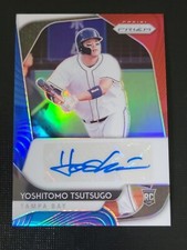 Yoshitomo Tsutsugo 2020 Panini Prizm Red White Blue Autograph Rookie 26/50 #RAYT