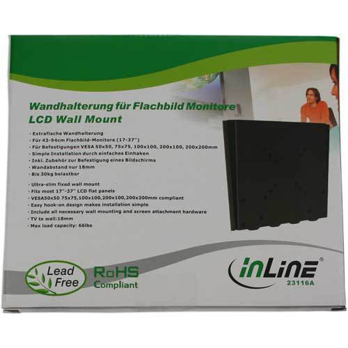 Thumbnail - Inline Wandhalterung/platte Für Flachbildschirme 43-94cm (17-37") Max.
