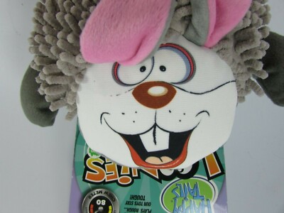 Durables Chew Armor Happy Tails Squeaking Dog Toy Squeaker Rabbit 31504