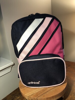 adidas backpack navy blue and pink Adidas One Shoulder Backpack Navy Blue Pink Separate Sections Adjustable  Strap