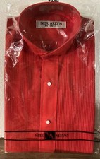 Neil Allyn Red Tuxedo Men's XS - 30/31 Dress Shirt Wing Collar Pintuck pleats